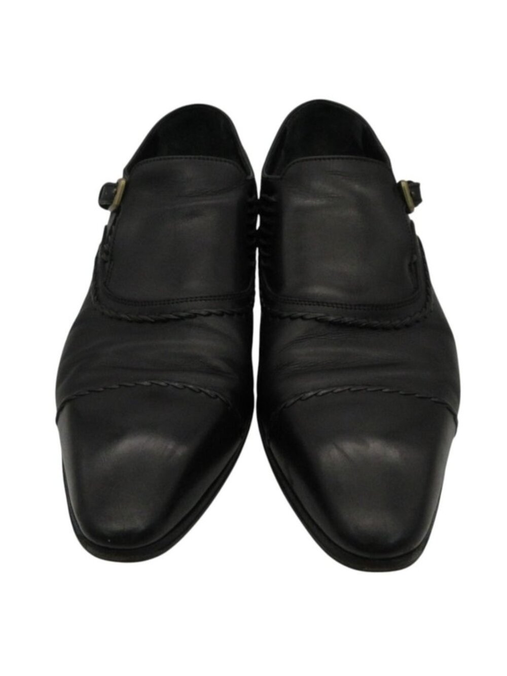 Louis Vuitton Dress Shoes Business Single Monk Strap Leather Black 6.5